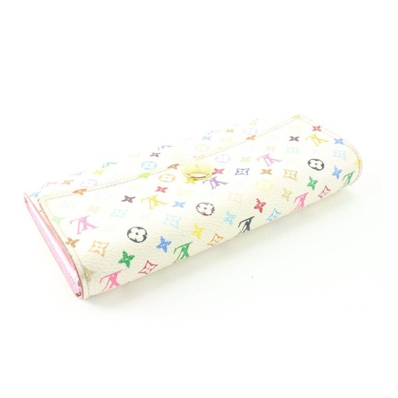 Louis Vuitton White Monogram Multicolor Sarah Flap Wallet Pink 6LV512S - Picture 7 of 12